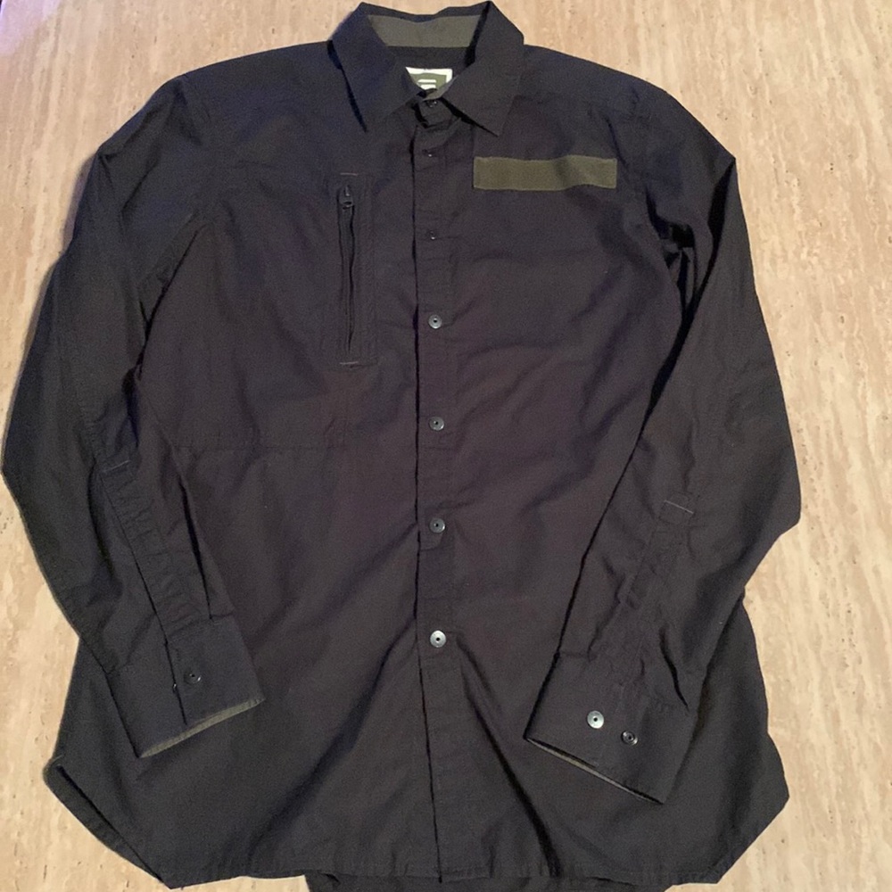 G-Star Raw - Utility Button-up shirt NWOT Navy Blue with Green. Size XL